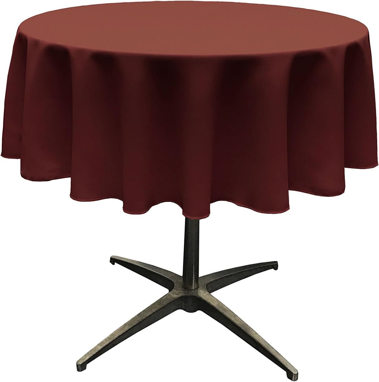 BURGUNDY - Polyester Poplin Washable Round Tablecloth, Wrinkle Resistant Table Cover Fabric Table Cloth for Dinning, Kitchen, Party,Holiday