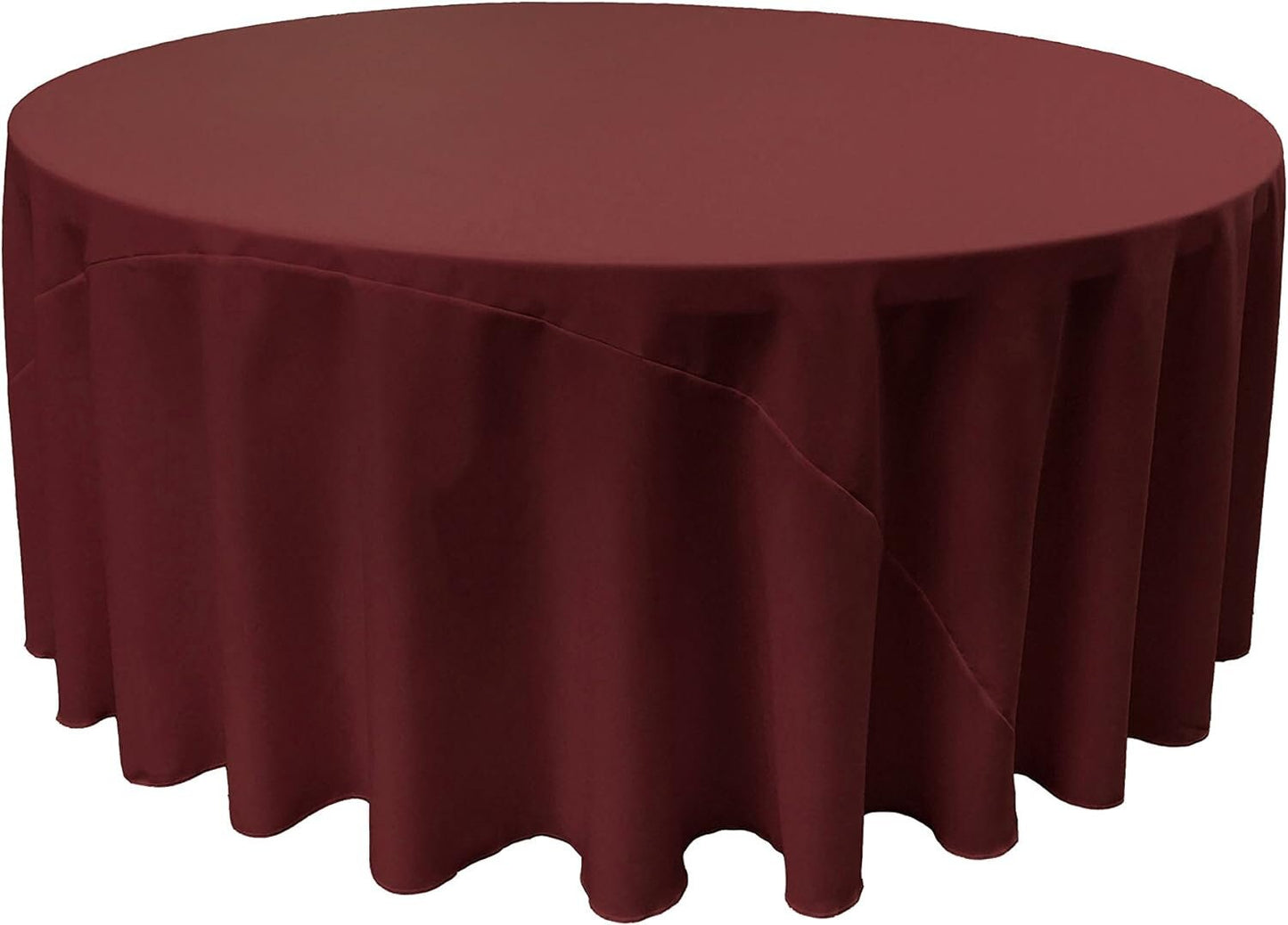 BURGUNDY - Polyester Poplin Washable Round Tablecloth, Stain Wrinkle Resistant Table Cover 120", Fabric Table Cloth Dinning, Kitchen, Party