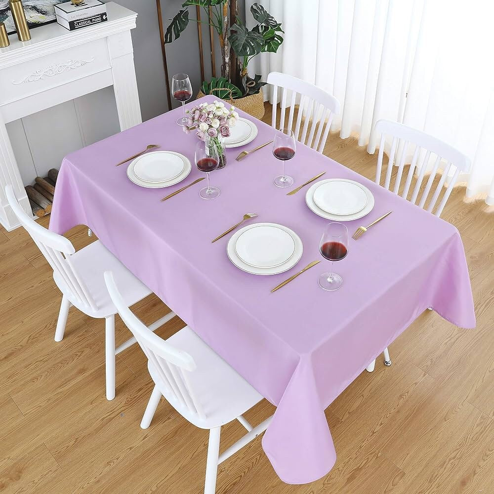 LIME -Polyester Poplin Washable Rectangular Tablecloth, Stain Wrinkle Resistant Table Cover Fabric Table Cloth for Dinning, Kitchen,Party