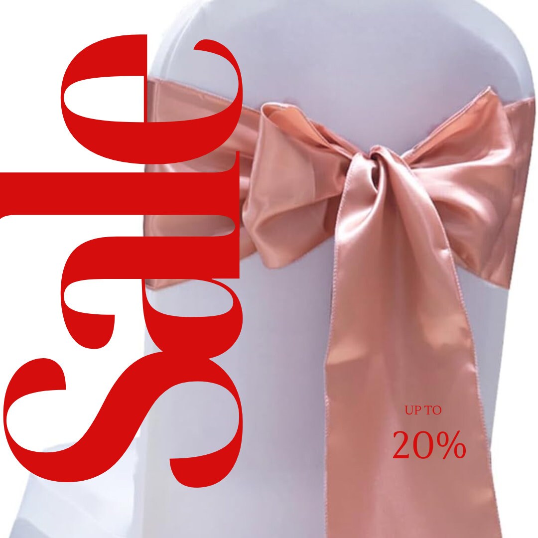 DUSTYROSE - SATIN Chair Sashes Bows for Wedding Reception Event Banquets Chair Decoration, Dinning Chair Cover Sash Ribbon Tie Back Supplies