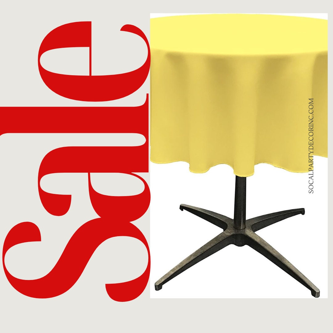 LTYELLOW - Polyester Poplin Washable Round Tablecloth, Wrinkle Resistant Table Cover Fabric Table Cloth for Dinning, Kitchen, Party, Holiday