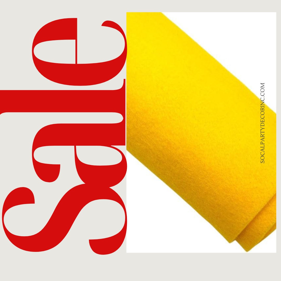 YELLOW - Craft Felt By Yard 72" Wide Acrylic Felt - Soft and Durable Black Felt Fabric for DIY Arts & Crafts, Decorations and More