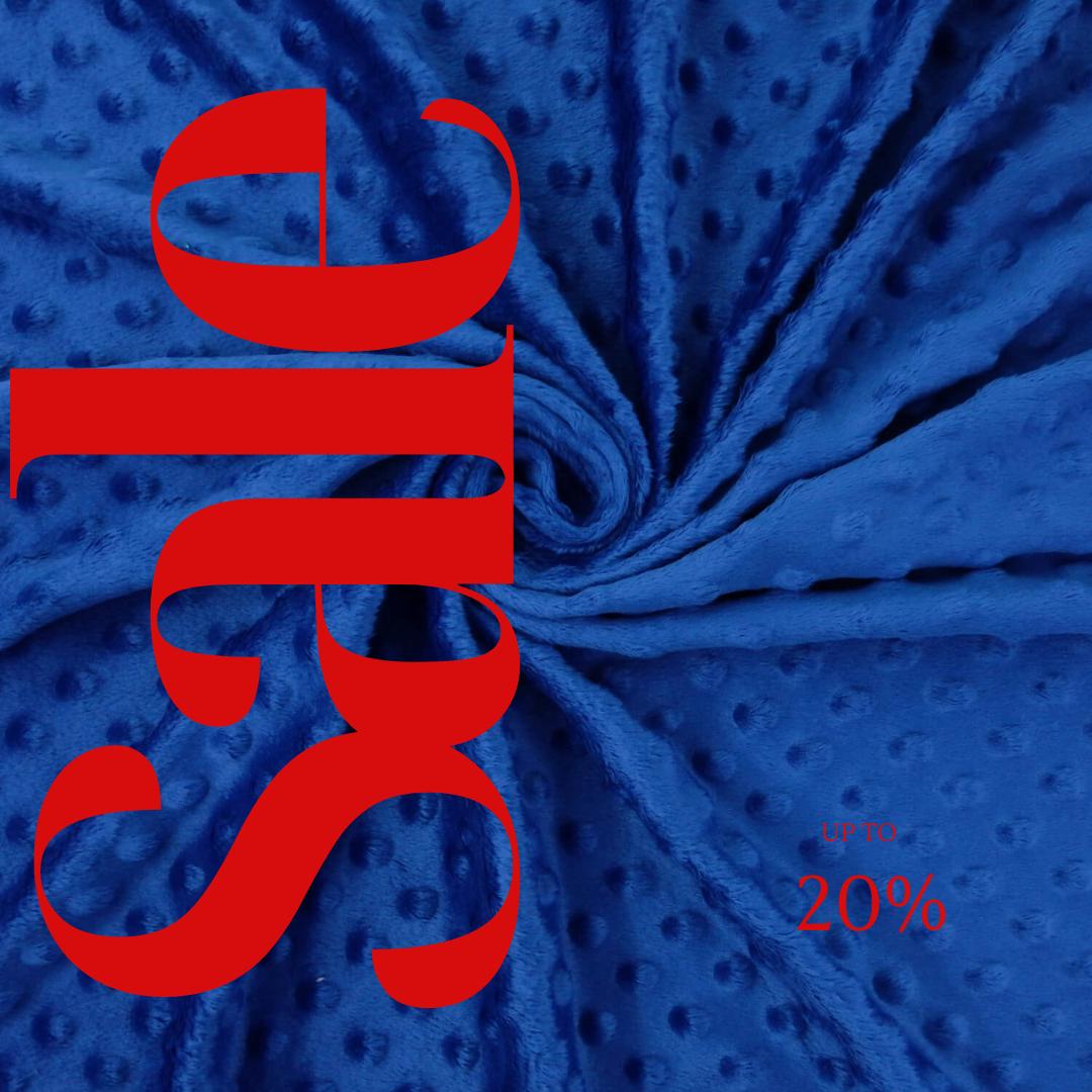 ROYAL BLUE - Polka Dot Snuggle Minky Soft Fabric Decorative Crafts Dress Fabric Sold By Yard. 60” Wide | Ultra Soft Fabric.