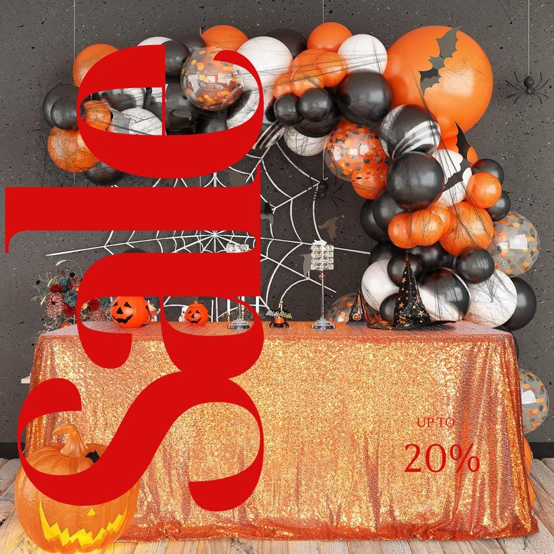SEQUIN - Sequin Tablecloth - ORANGE - Table Overlay Rainbow Table Cloths With Seams tablecloth Sparkly Wedding Party Decorations.