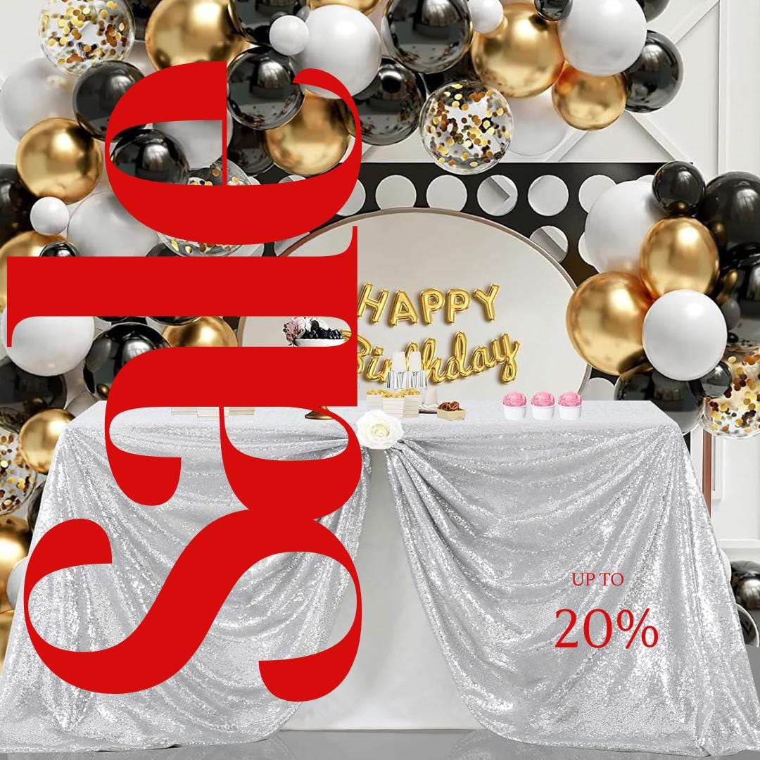 SEQUIN - Sequin Tablecloth - SILVER - Table Overlay Rainbow Table Cloths With Seams tablecloth Sparkly Wedding Party Decorations.