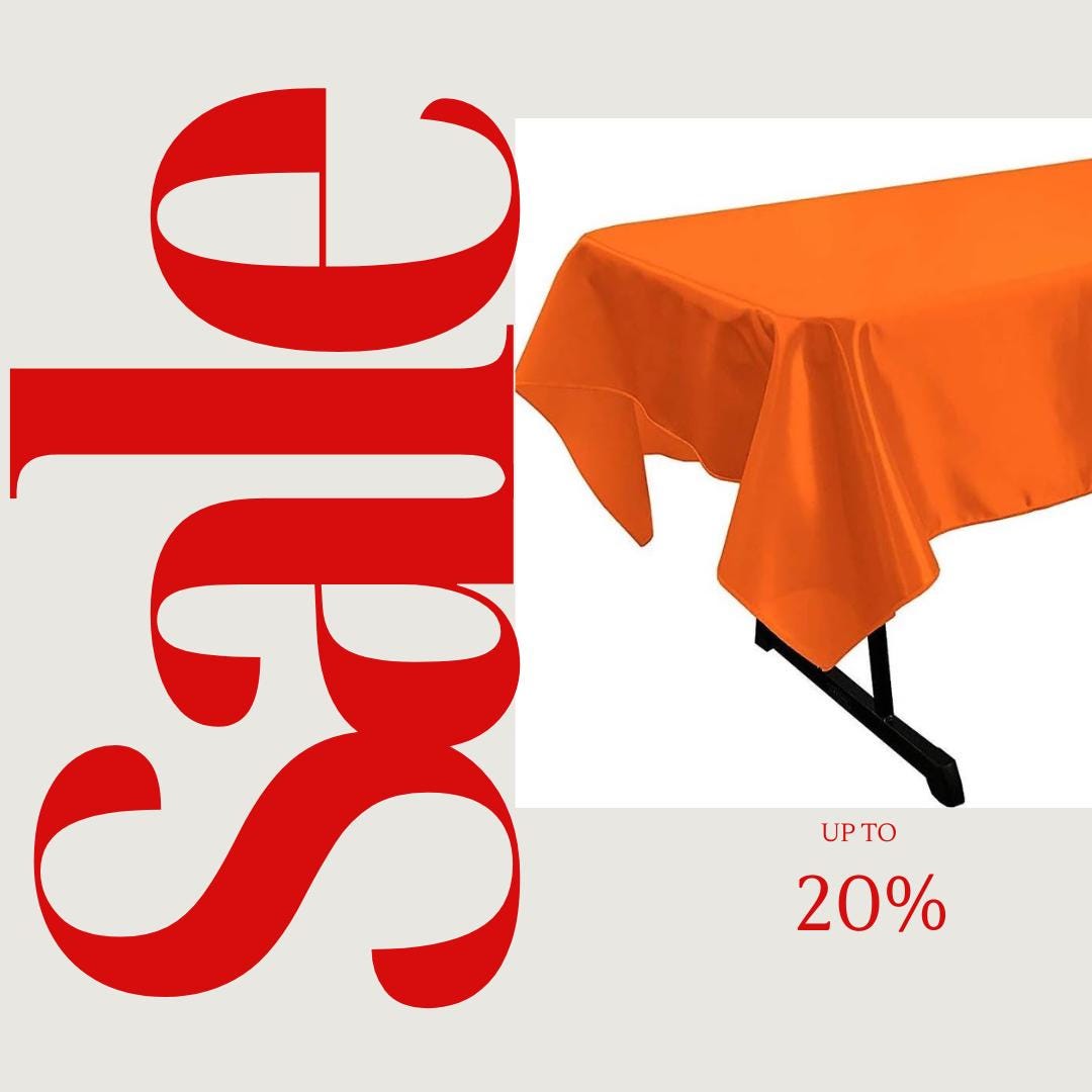 ORANGE - SATIN - Rectangular Table Cover Bright Tablecloth Smooth Fabric Table Decoration for Wedding Banquet Party Events,
