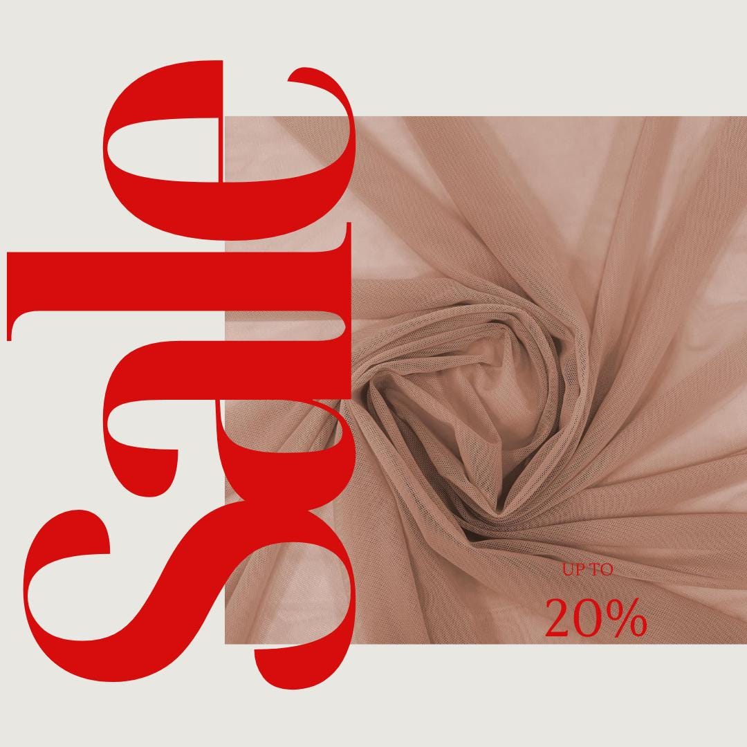 Power Mesh Fabric - DK NUDE - Nylon Lycra Spandex 4 Way Stretch Fabric 58"/60" By Yard.