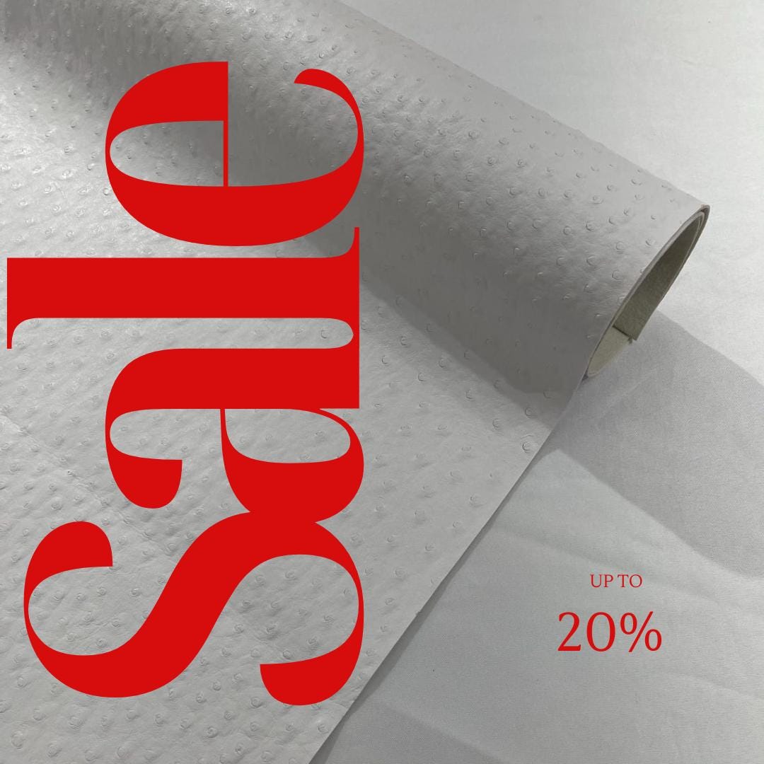 Ostrich Fake Leather Upholstery- WHITE - 3-D Ostrich Skin Texture Faux Leather - Vinyl Fabric Sold By Yard.