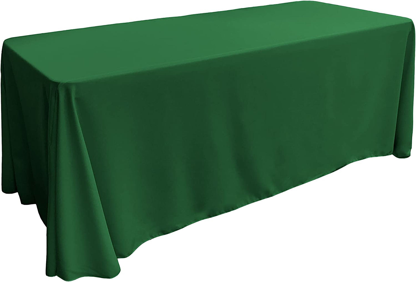 90" - EMERALD - Rectangular Polyester Poplin Washable Tablecloth, Stain and Wrinkle Resistant Table Cover Fabric Table Cloth for Dinning, Kitchen, Party