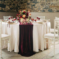 20" x 120"  BURGUNDY  - Luxurious Stretch Velvet Table Runner, 10ft Wedding Reception Decorations Soft Velvet Fabric, Table Linen & Wedding Runners