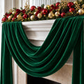 HUNTER - 2 Panels 28" x 10 Ft Luxury Velvet Christmas Decor Fireplace Mantel Drape Fabric for Ceremony Velvet Drapery Holiday Arch
