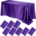 90" PURPLE - Satin Tablecloth for Wedding Dinning Event Parties Banquet Holiday Decoration Square Rectangle Table Cover