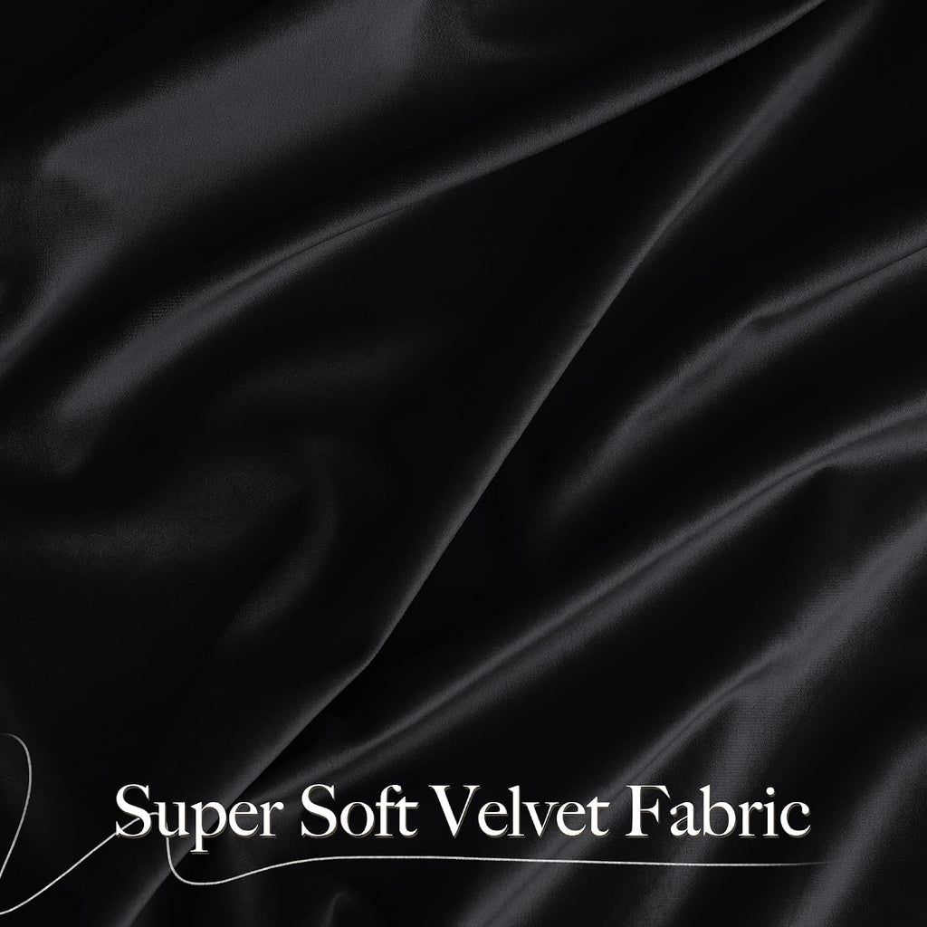 10Ft x 10Ft - Black - Royal Velvet Luxury Backdrop Curtains for Home & Parties - 2 Panels 5x10ft for Weddings Birthday Party Curtains
