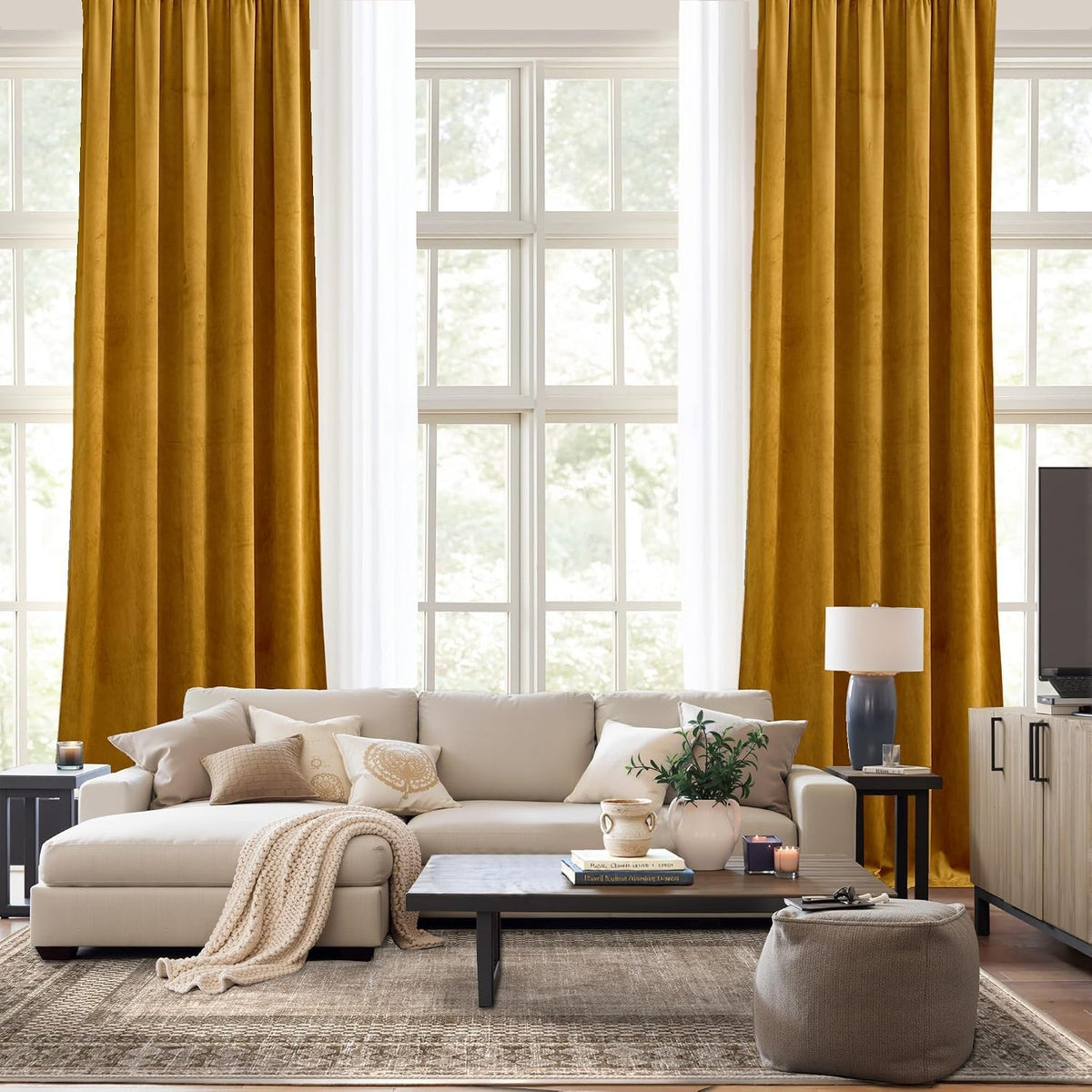 10Ft x 10Ft - Gold - Royal Velvet Luxury Backdrop Curtains for Home & Parties - 2 Panels 5x10ft for Weddings Birthday Party Curtains