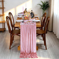 20" x 120"  LT PINK - Luxurious Stretch Velvet Table Runner, 10ft Wedding Reception Decorations Soft Velvet Fabric, Table Linen & Wedding Runners