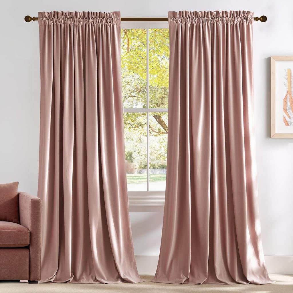 10Ft x 10Ft - Dusty Pink - Royal Velvet Luxury Backdrop Curtains for Home & Parties - 2 Panels 5x10ft for Weddings Birthday Party Curtains