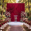 10Ft x 10Ft - Red - Luxury Velvet Wrinkle Free Backdrop Curtains for Parties - 2 Panels 5x10ft for Weddings Birthday Party Curtains