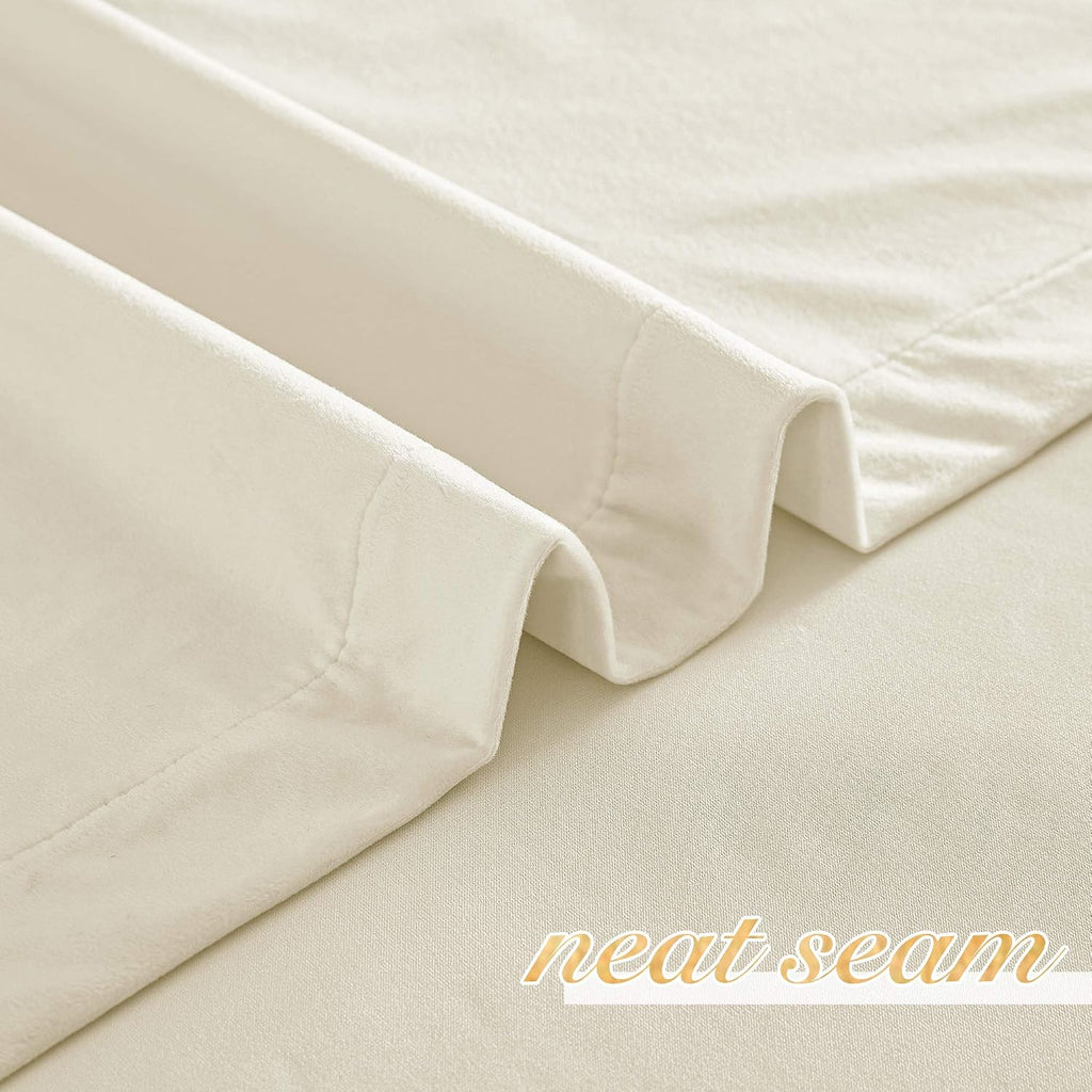 10Ft x 10Ft - Ivory - Royal Velvet Luxury Backdrop Curtains for Home & Parties - 2 Panels 5x10ft for Weddings Birthday Party Curtains