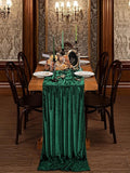 20" x 120"  HUNTER  - Luxurious Stretch Velvet Table Runner, 10ft Wedding Reception Decorations Soft Velvet Fabric, Table Linen & Wedding Runners
