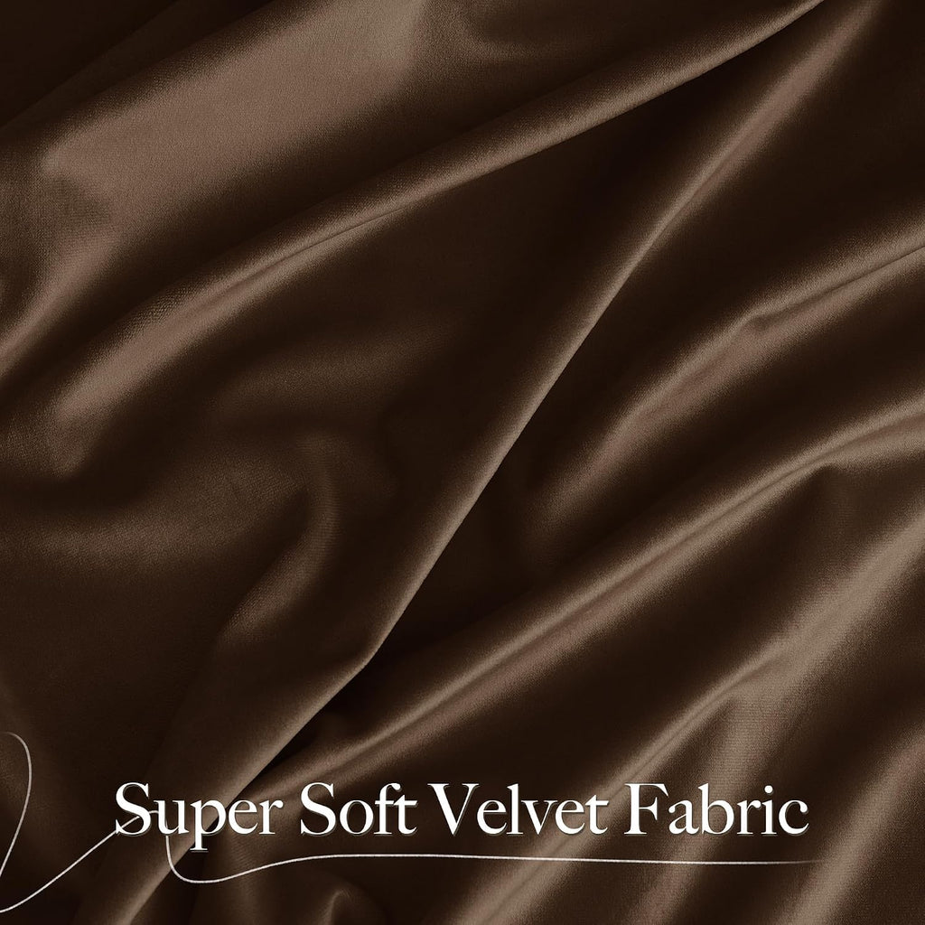 10Ft x 10Ft - Brown - Royal Velvet Luxury Backdrop Curtains for Home & Parties - 2 Panels 5x10ft for Weddings Birthday Party Curtains