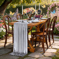20" x 120"  SILVER - Luxurious Stretch Velvet Table Runner, 10ft Wedding Reception Decorations Soft Velvet Fabric, Table Linen & Wedding Runners