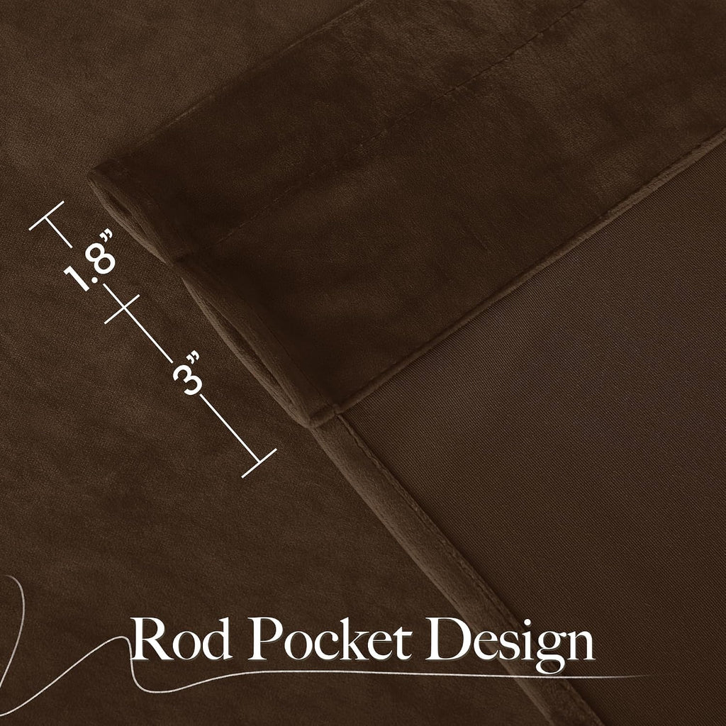 10Ft x 10Ft - Brown - Royal Velvet Luxury Backdrop Curtains for Home & Parties - 2 Panels 5x10ft for Weddings Birthday Party Curtains