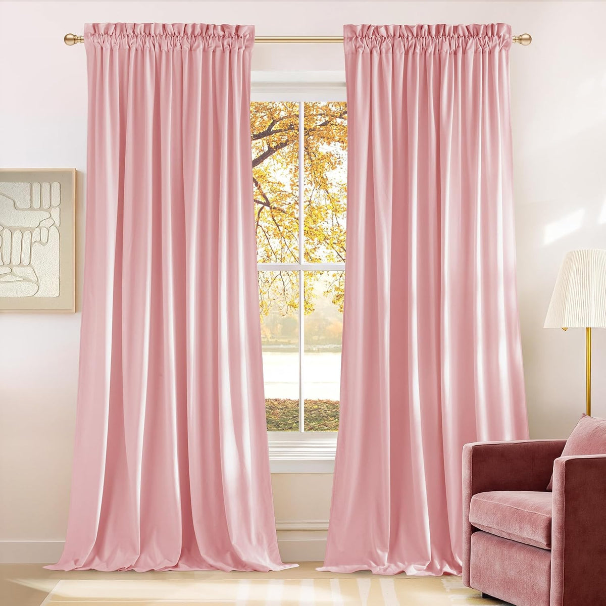 10Ft x 10Ft - Pink - Royal Velvet Luxury Backdrop Curtains for Home & Parties - 2 Panels 5x10ft for Weddings Birthday Party Curtains