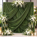 10Ft x 10Ft - Olive - Luxury Velvet Wrinkle Free Backdrop Curtains for Parties - 2 Panels 5x10ft for Weddings Birthday Party Curtains