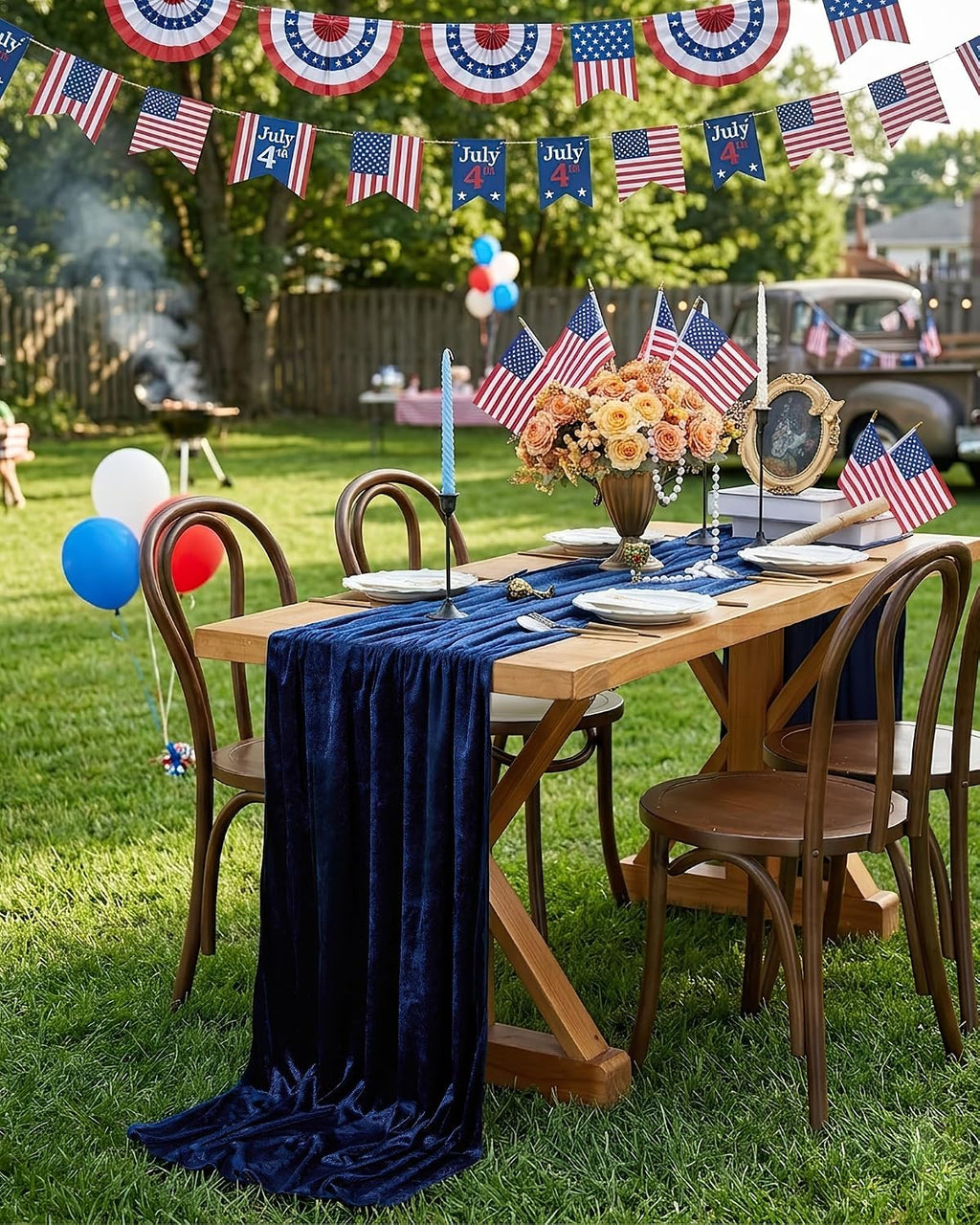 20" x 120"  NAVY - Luxurious Stretch Velvet Table Runner, 10ft Wedding Reception Decorations Soft Velvet Fabric, Table Linen & Wedding Runners