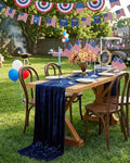 20" x 120"  NAVY - Luxurious Stretch Velvet Table Runner, 10ft Wedding Reception Decorations Soft Velvet Fabric, Table Linen & Wedding Runners