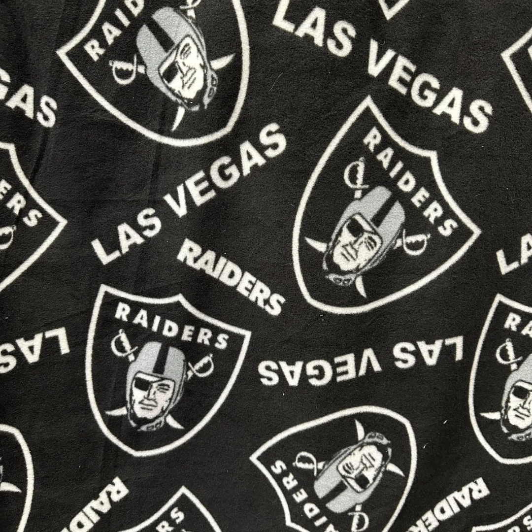 Las Vegas Raiders Fleece Fabric by the Yard, NFL Raiders Fabric, Football Blanket Fabric, Raiders Team Fabric for Blankets Pajamas Crafts