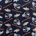Denver Broncos NFL Fleece Fabric by the Yard, Football Team Anti-Pill Fleece, Orange Navy Broncos Logo Fabric, Sports Blanket Pajama Craft
