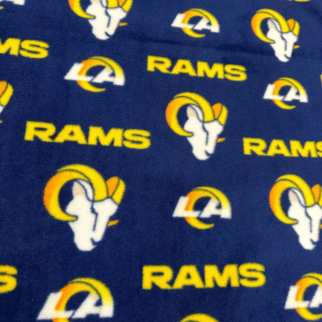NFL Los Angeles RAMS Fleece Fabric / L.A. Rams / Sold By The Yard / 60" Wide /Anti Pill Fleece/ Perfect for Blanket, Bed Spread
