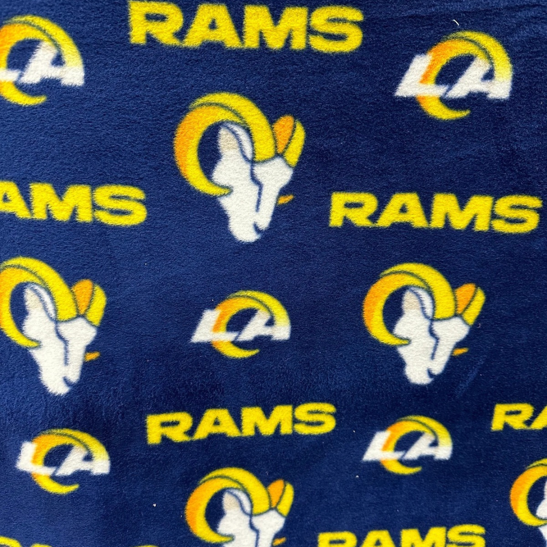 NFL Los Angeles RAMS Fleece Fabric / L.A. Rams / Sold By The Yard / 60" Wide /Anti Pill Fleece/ Perfect for Blanket, Bed Spread
