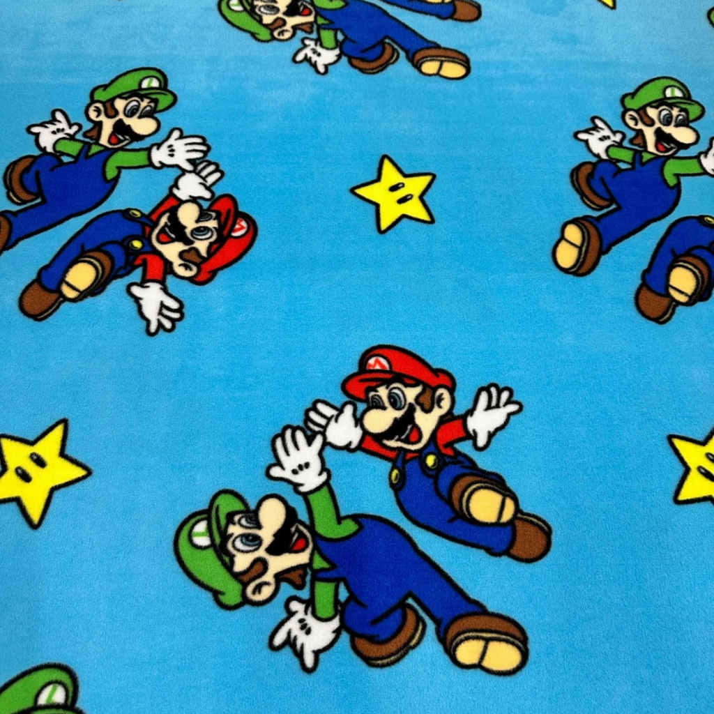 Super Mario Brothers Anti Pill Fleece Fabric-Sold by The Yard- 58" Wide/Anti Pill Fleece/Perfect for Blanket, Bed Spread