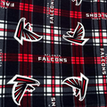 Atlanta Falcons Style Fleece Fabric Plaid Red Black, Football Fan Blanket Fabric by the Yard, Anti Pill Fleece, Sports Theme Fabric