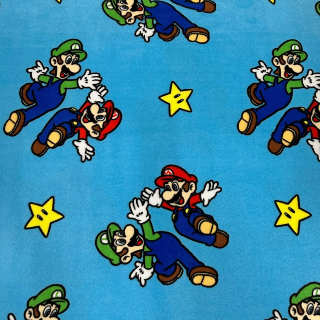 Super Mario Brothers Anti Pill Fleece Fabric-Sold by The Yard- 58" Wide/Anti Pill Fleece/Perfect for Blanket, Bed Spread