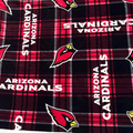Arizona Cardinals Fleece Fabric Plaid, NFL Licensed Style Red Black Blanket Fabric, Football Team Fabric by the Yard, Anti Pill Fleece
