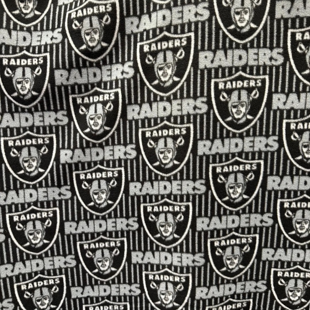 Las Vegas Raiders Fleece Fabric by the Yard, NFL Raiders Fabric, Football Blanket Fabric, Raiders Team Fabric for Blankets Pajamas Crafts
