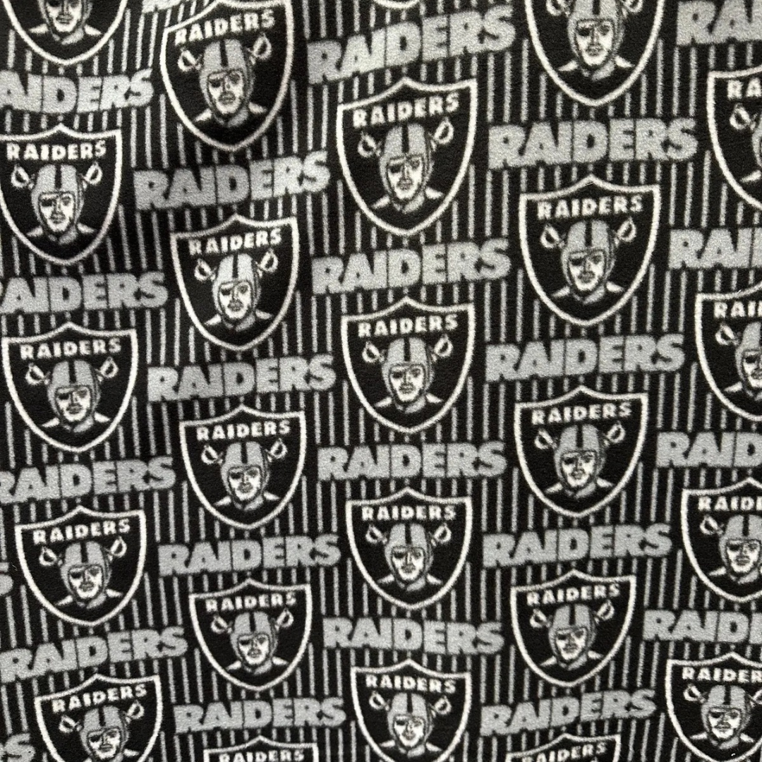 Las Vegas Raiders Fleece Fabric by the Yard, NFL Raiders Fabric, Football Blanket Fabric, Raiders Team Fabric for Blankets Pajamas Crafts