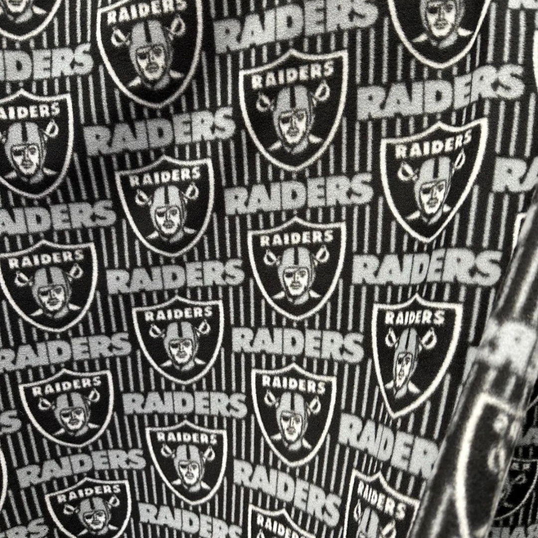 Las Vegas Raiders Fleece Fabric by the Yard, NFL Raiders Fabric, Football Blanket Fabric, Raiders Team Fabric for Blankets Pajamas Crafts