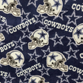 Dallas Cowboys Fleece Fabric by the Yard – (Helmet Toss, Star Print, Checkerboard, Allover Script, Plaid) – NFL Football