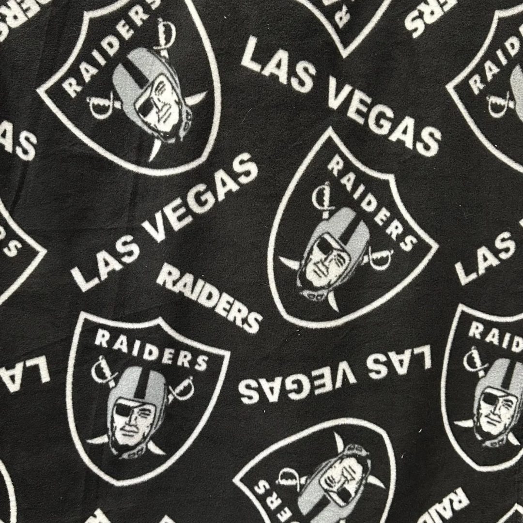 Las Vegas Raiders Fleece Fabric by the Yard, NFL Raiders Fabric, Football Blanket Fabric, Raiders Team Fabric for Blankets Pajamas Crafts