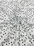 Bandana Print Fabric,- WHITE - Good for Face Mask Covers, Clothing/costume/Quilting Fabric By Yard.