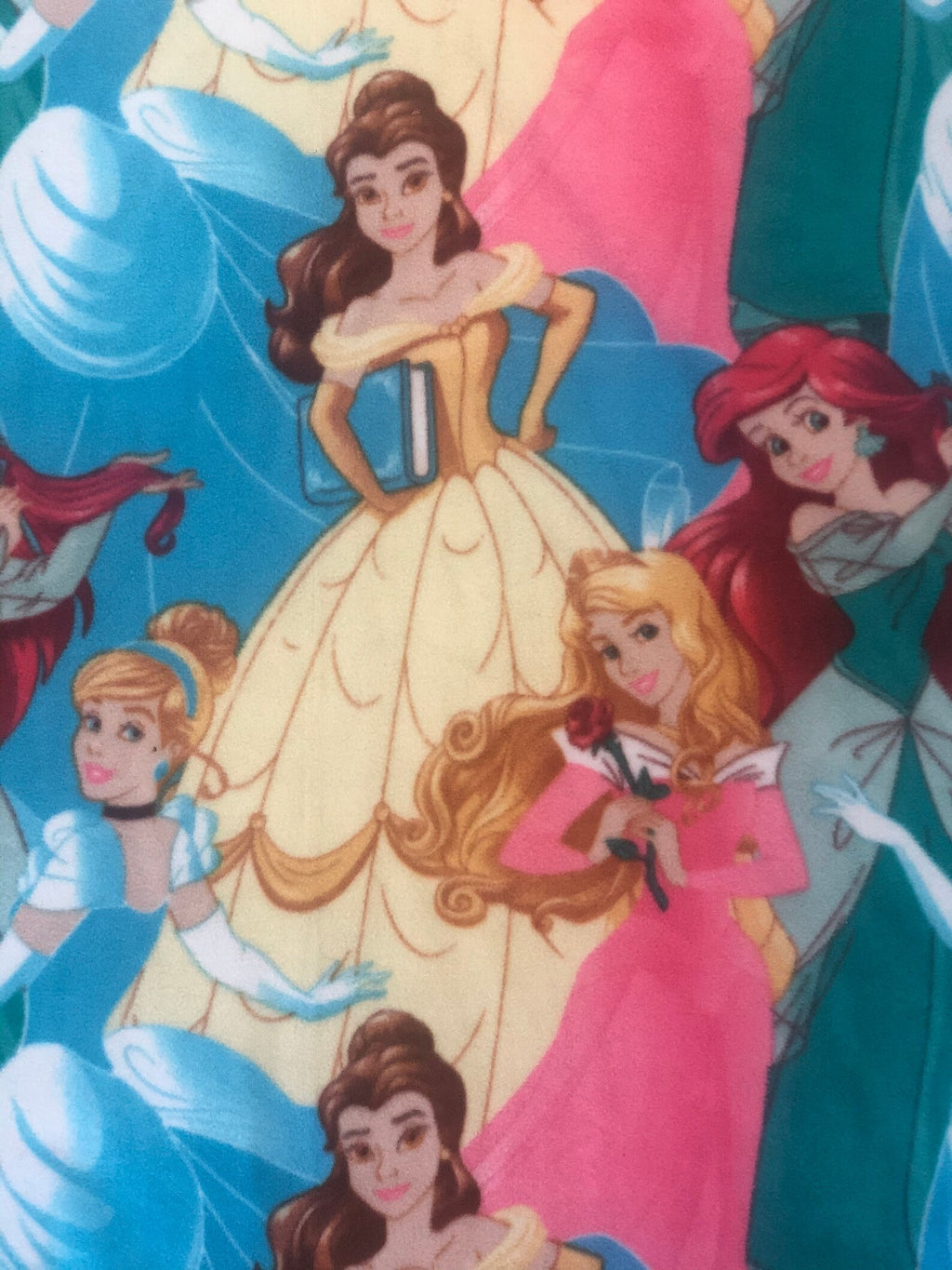Disney Princess Fleece Fabric / Anti Pill / 60" Wide / Disney Characters ( Cinderella, Bell, Aurora, Ariel, Rapunzel) / Sold by the Yard