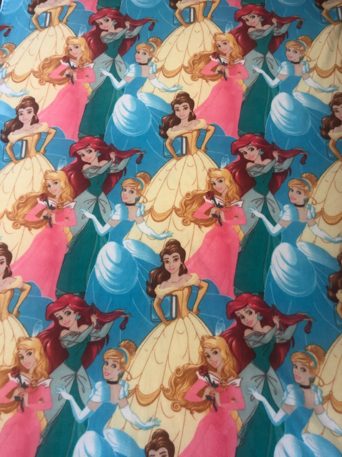 Disney Princess Fleece Fabric / Anti Pill / 60" Wide / Disney Characters ( Cinderella, Bell, Aurora, Ariel, Rapunzel) / Sold by the Yard