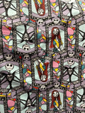 Nightmare Before Christmas Jack and Sally Fleece Fabric/Disney Character/ Anti Pill Fleece/Sold By The Yard -Halloween costumes, Blanket