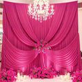 10Ft x 12Ft - FUCHSIA - Wrinkle Free Backdrop Curtains for Parties 2 Panels 5x12ft Interlock Backdrop for Weddings Birthday Party Curtains