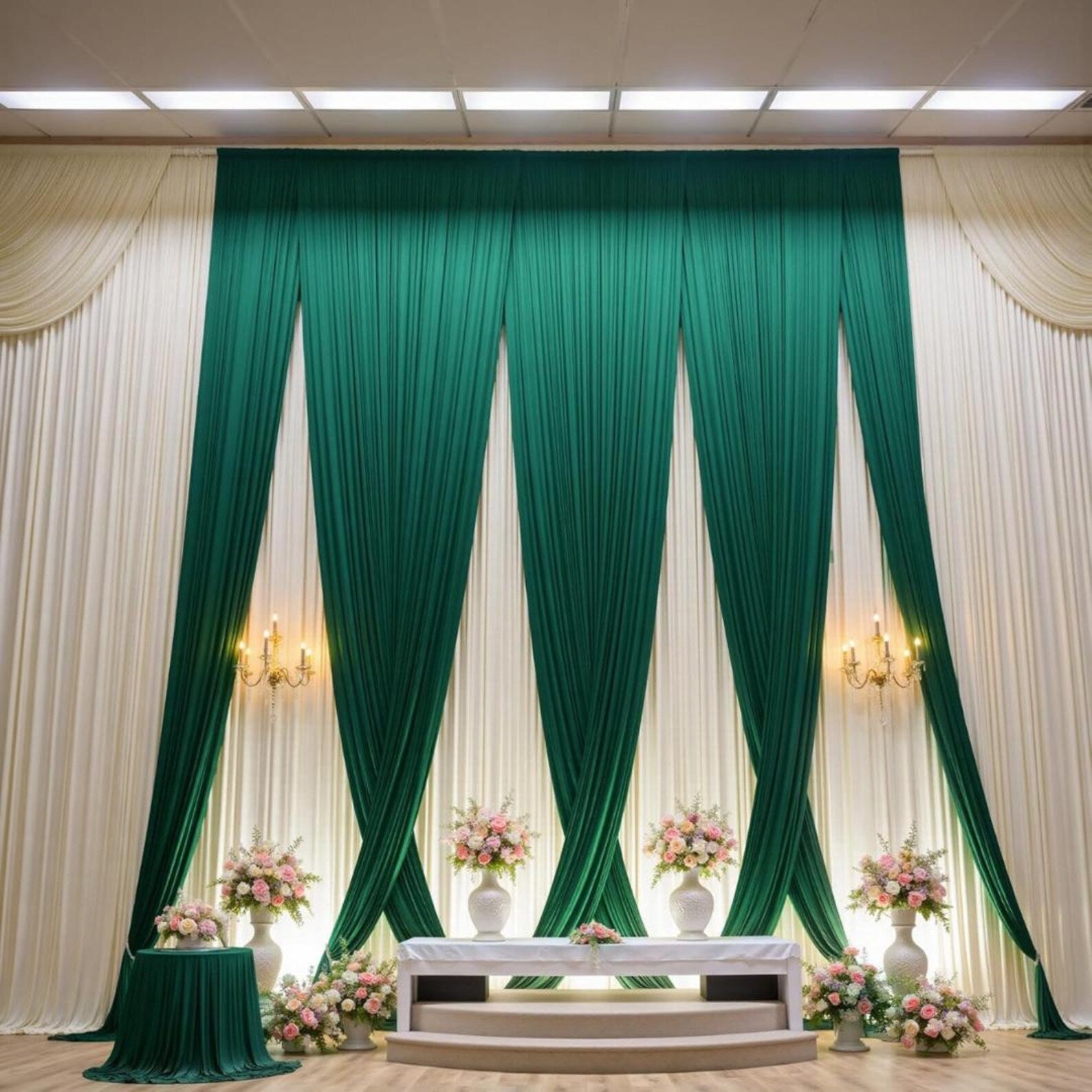 2 Panels - FOREST - 5Ft x 16Ft Wrinkle Free Backdrop Curtains for Parties - Silky Interlock Backdrop for Weddings Birthday Party Curtains