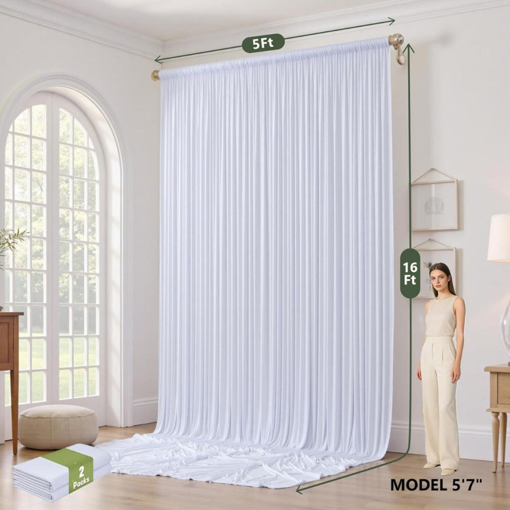 2 Panels - LILAC - 5Ft x 16Ft Wrinkle Free Backdrop Curtains for Parties - Silky Interlock Backdrop for Weddings Birthday Party Curtains